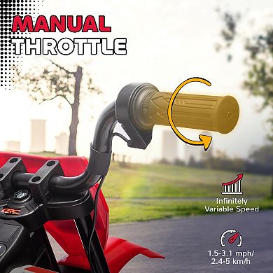 Qaba 12V Kids Motorcycle W/ Twist Grip Throttle, Rear Suspension,