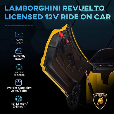 Qaba Lamborghini Revuelto Licensed Kids Ride On Car W/ Suspension