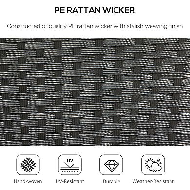 Outsunny 2 Outdoor Dining Chairs W/ Cushion, Patio Wicker