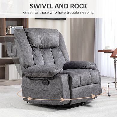 HOMCOM Recliner Chair, Swivel Rocker Chair with Cushion