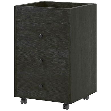 Homcom 3 Drawer Storage Cabinet With Wheels Tray For Home Office