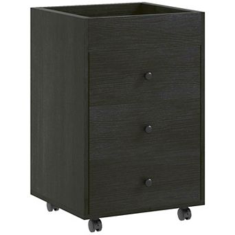 Homcom 3 Drawer Storage Cabinet With Wheels Tray For Home Office