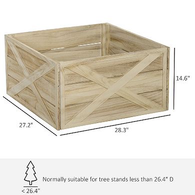 Homcom 28" Wooden Christmas Tree Collar Box