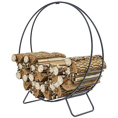 Outsunny 40inch Waterproof Firewood Rack with Cover, Outdoor Indoor Log Rack