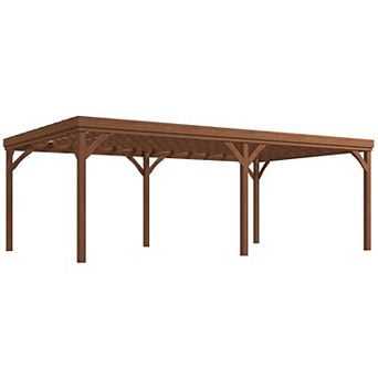 Outsunny 12ft x 20' Outdoor Wood Pergola, Climbing Vine Gazebo