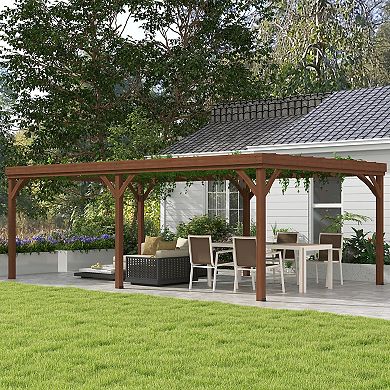 Outsunny 12' X 20' Outdoor Wood Pergola, Climbing Vine Gazebo