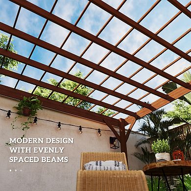 Outsunny 12ft x 20' Outdoor Wood Pergola, Climbing Vine Gazebo