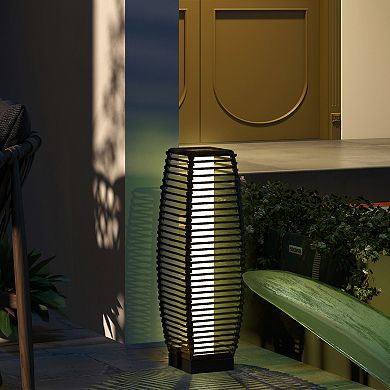 Outsunny Solar Floor Lamp With Auto On/off Led Lights, Pathway Light