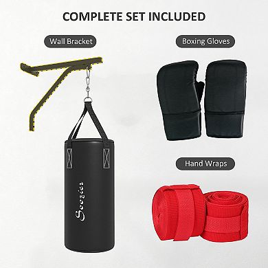 Soozier Heavy Bag Wall Mount Set With Unfilled Punching Bag & Bracket