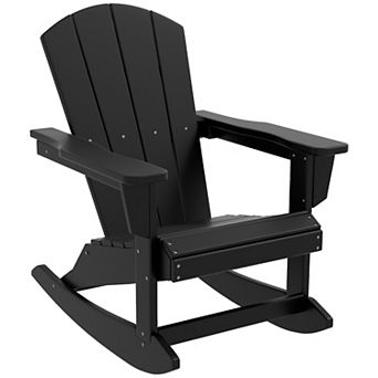 Outsunny Outdoor Rocking Chair Hdpe Adirondack Style Rocker Chair