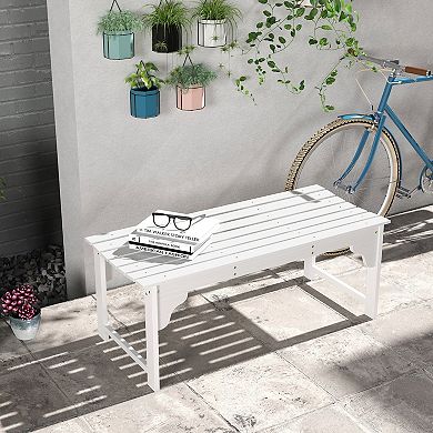 Outsunny Wooden Garden Bench With Slatted Seat Front Porch Bench
