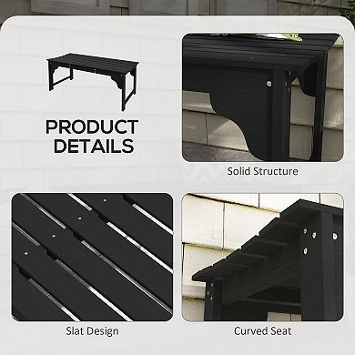 Outsunny Wooden Garden Bench with Slatted Seat, Front Porch Bench