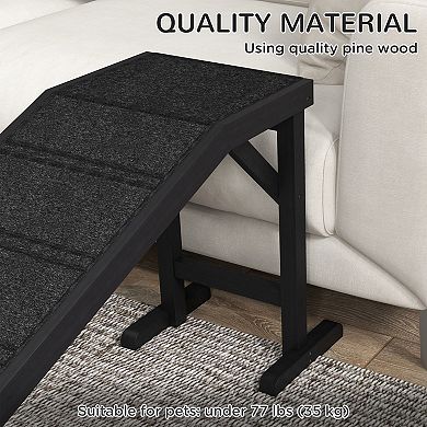 PawHut Dog Ramp w/ Non-Slip Carpet and Top Platform, 74inch x 16inch x 25inch