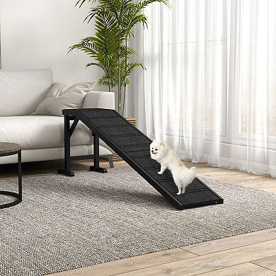 PawHut Dog Ramp w/ Non-Slip Carpet and Top Platform, 74inch x 16inch x 25inch