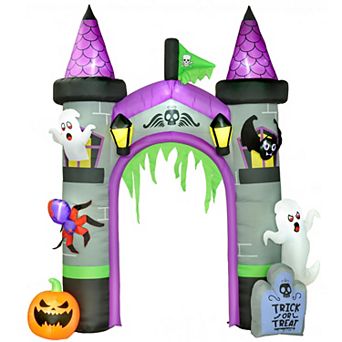 Outsunny 12ft Large Halloween Inflatable Archway, Outdoor Led Yard Display