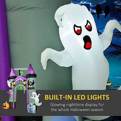 Outsunny 12ft Large Halloween Inflatable Archway, Outdoor Led Yard Display