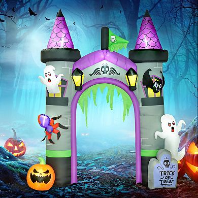 Outsunny 12ft Large Halloween Inflatable Archway, Outdoor Led Yard Display