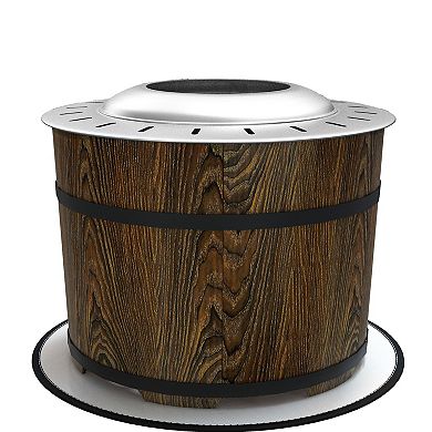 Outsunny Smokeless Fire Pit With Mat, 20" Firepit, Magnesium Oxide