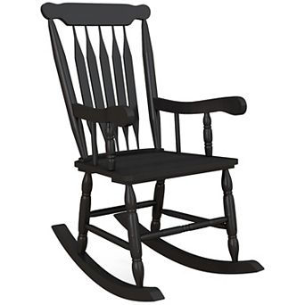 Outsunny 350 Lbs Outdoor Wood Rocking Chairs Set Of 2 With High Back