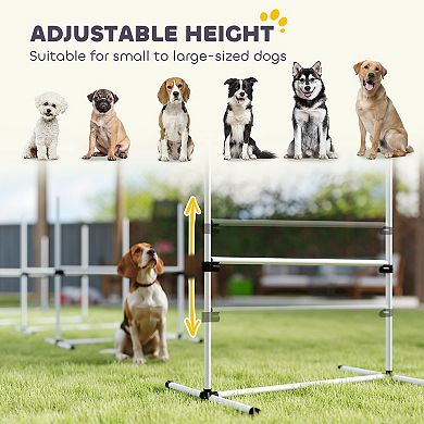 PawHut 6 Piece Dog Agility Set with Adjustable Height Jump Bars,