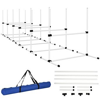 Pawhut 6 pc Dog Agility Set With Adjustable Height Jump Bars