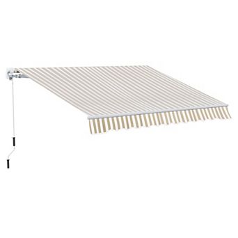 12' X 10' Outdoor Manual Retractable Awning Window Sunshade Shelter