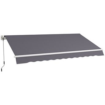 Outsunny 12' X 10' Retractable Awning Patio Awnings Sun Shade Shelter