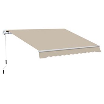12' X 10' Outdoor Manual Retractable Awning Window Sunshade Shelter