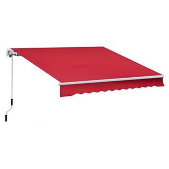 12' X 10' Outdoor Manual Retractable Awning Window Sunshade Shelter