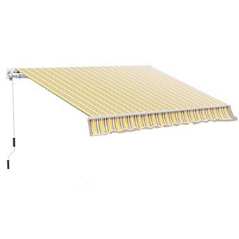 12' X 10' Outdoor Manual Retractable Awning Window Sunshade Shelter