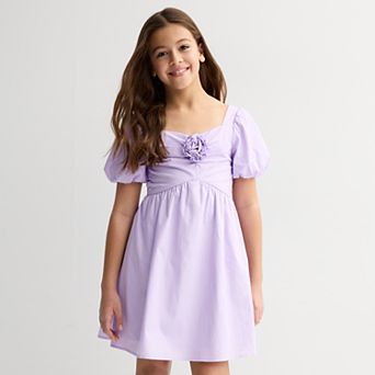 Girls 7-16 Trixxi Rosette Puff Sleeve Dress