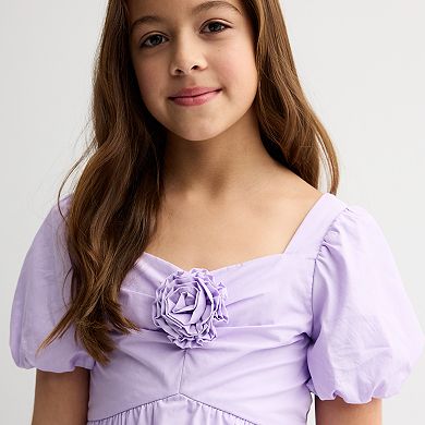 Girls 7-16 Trixxi Rosette Puff Sleeve Dress