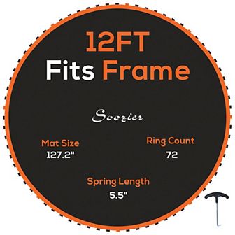 Soozier Trampoline Mat With 72 V-hooks, Fits 12' Trampoline