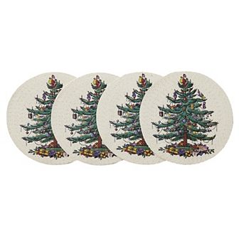 Spode Christmas Tree 4 pc Round Placemat Set