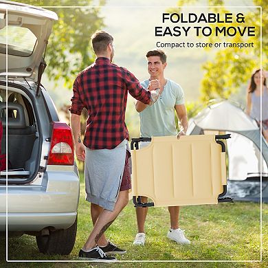 Outsunny Outdoor Folding Tanning Chair w/ Shade & Pillow