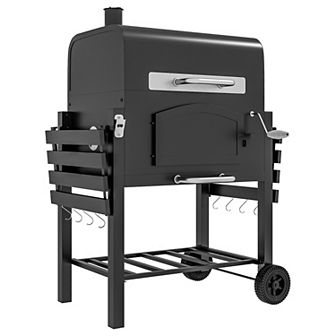 Outsunny Charcoal Grill Bbq With Adjustable Charcoal Height Black