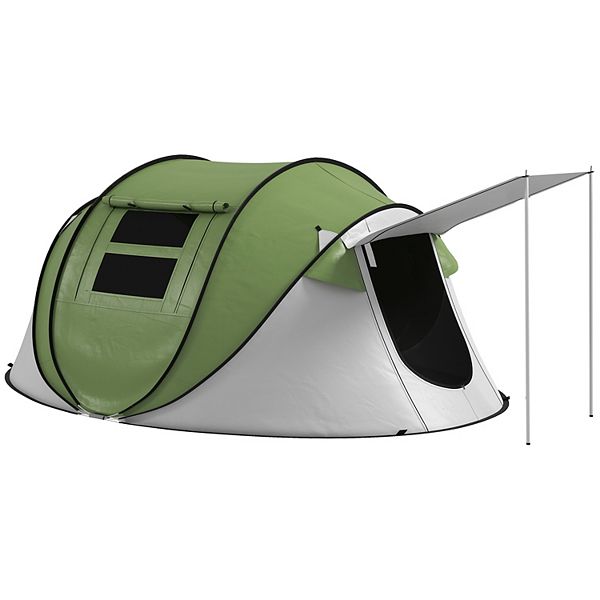 Outsunny Camping Tent With Porch And Carry Bag, 3000mm Waterproof - Green