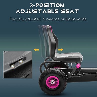 Aosom Ergonomic Pedal Go Kart Kids Ride-on Toy Pedal Car Go Cart, Green