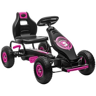 Aosom Ergonomic Pedal Go Kart Kids Ride-on Toy Pedal Car Go Cart, Green
