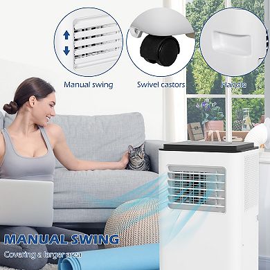 HOMCOM 10,000 BTU Portable Air Conditioner for 440 sqft room, Timer