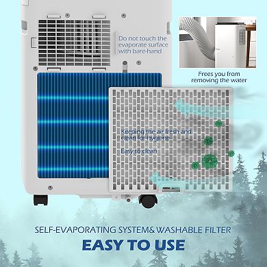 HOMCOM 10,000 BTU Portable Air Conditioner for 440 sqft room, Timer