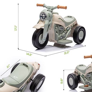 Qaba Ride On Motorcycle, 6v Ride On Bubble Car W/ Music