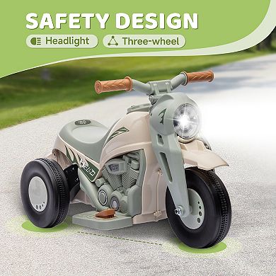 Qaba Ride On Motorcycle, 6v Ride On Bubble Car W/ Music