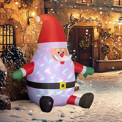 Outsunny 6' Inflatable Christmas Santa Claus W/ Rotating Magic Ball Light