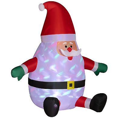 Outsunny 6' Inflatable Christmas Santa Claus W/ Rotating Magic Ball Light
