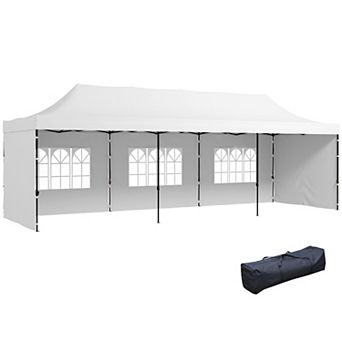 Outsunny 9.5ft x 28' Pop Up Canopy Tent, with Carry Bag, Height Adjustable