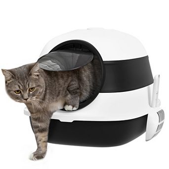 PawHut Dome Covered Cat Litter Box with Lid, and