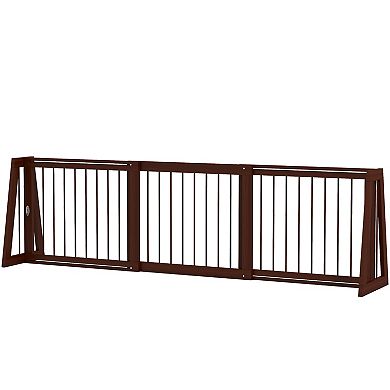 PawHut Freestanding Pet Gate with Retractable Length, 28inch-75"