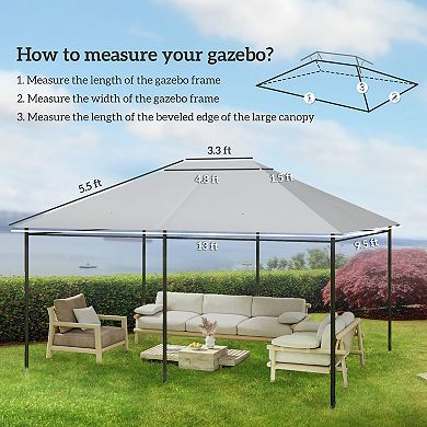 Outsunny 10ft x 13' Gazebo Canopy Replacement Roof for 84C-116