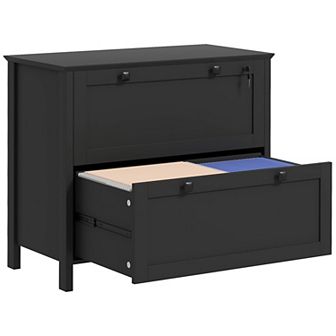 Homcom 2 Drawer File Cabinet With Lock And Adjustable Hanging Bar